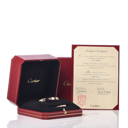 Cartier 18K Pink Gold 4 Diamond LOVE Bracelet 16 4 of 6