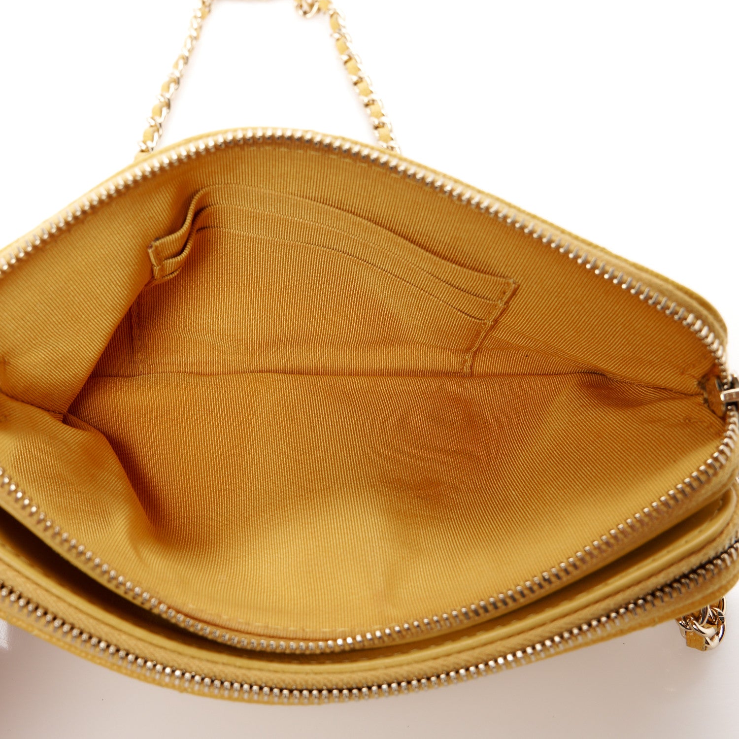 Chanel Caviar Quilted Small Clutch With Chain Yellow 6 of 12