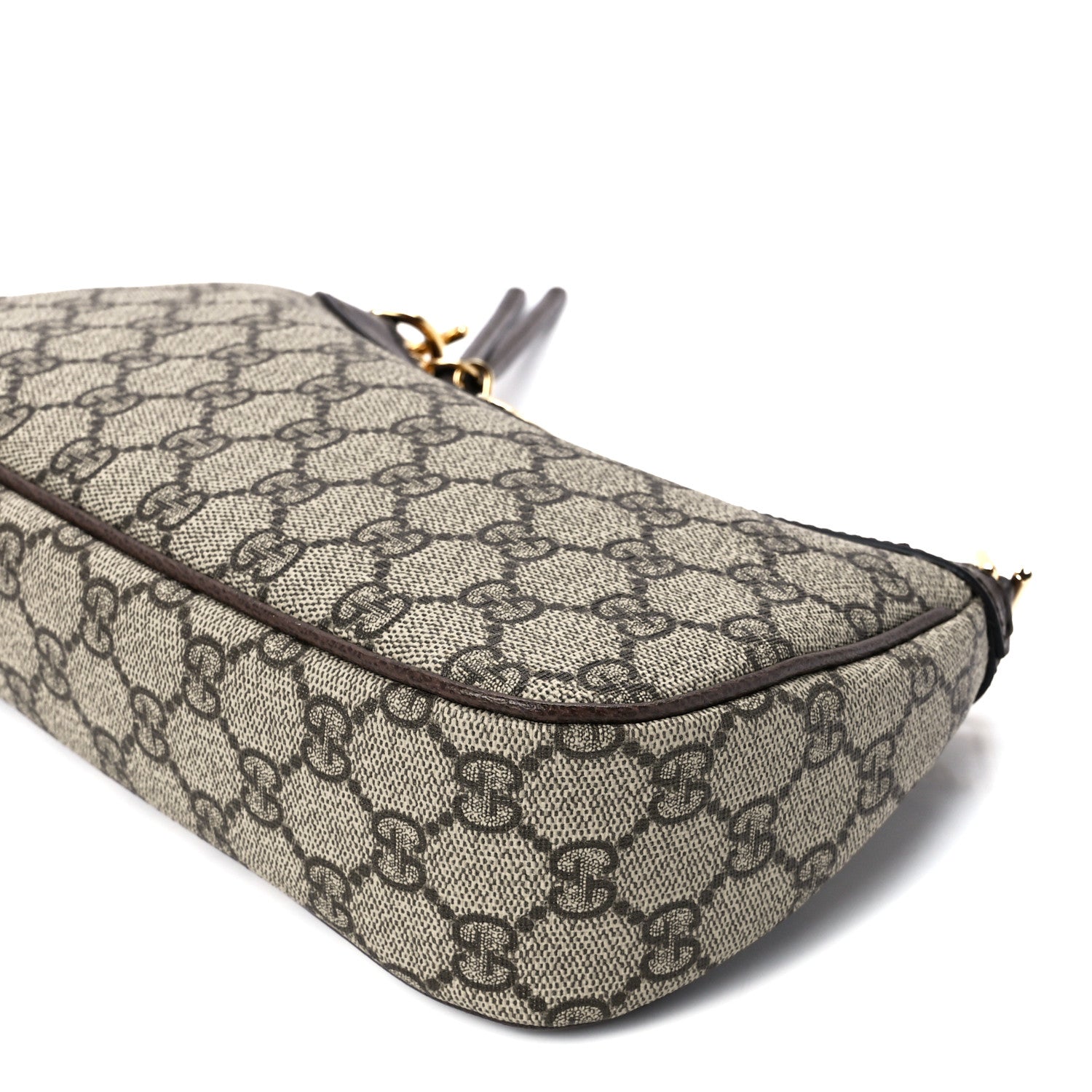 Gucci GG Supreme Monogram Textured Dollar Calfskin Web Small Ophidia GG Handbag Beige Ebony New Acero 11 of 11