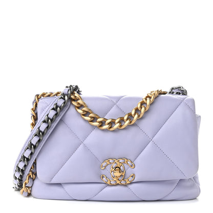 Chanel Lambskin Quilted Medium Chanel 19 Flap Light Purple 1 of 9