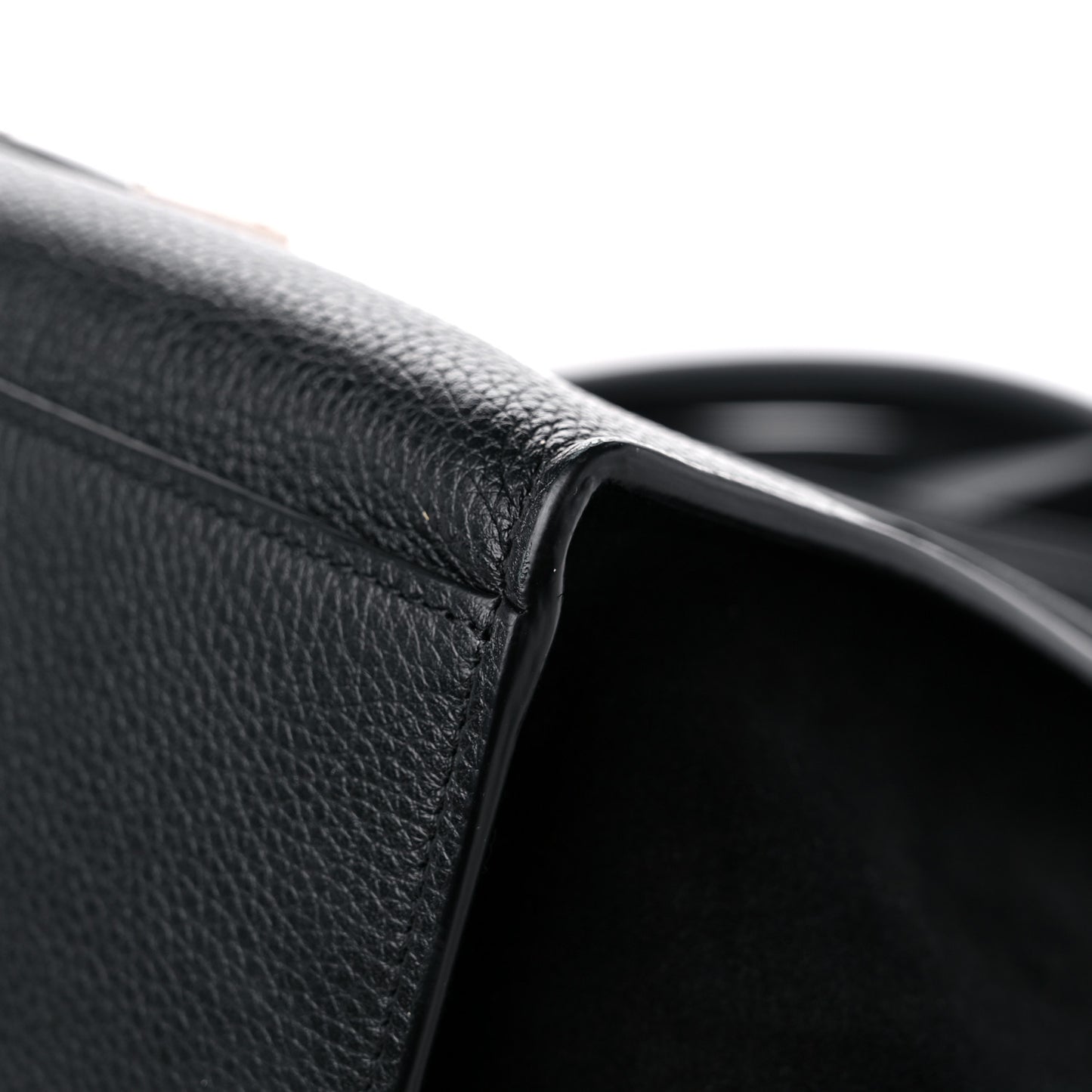 Drummed Calfskin Suede Small Trapeze Black