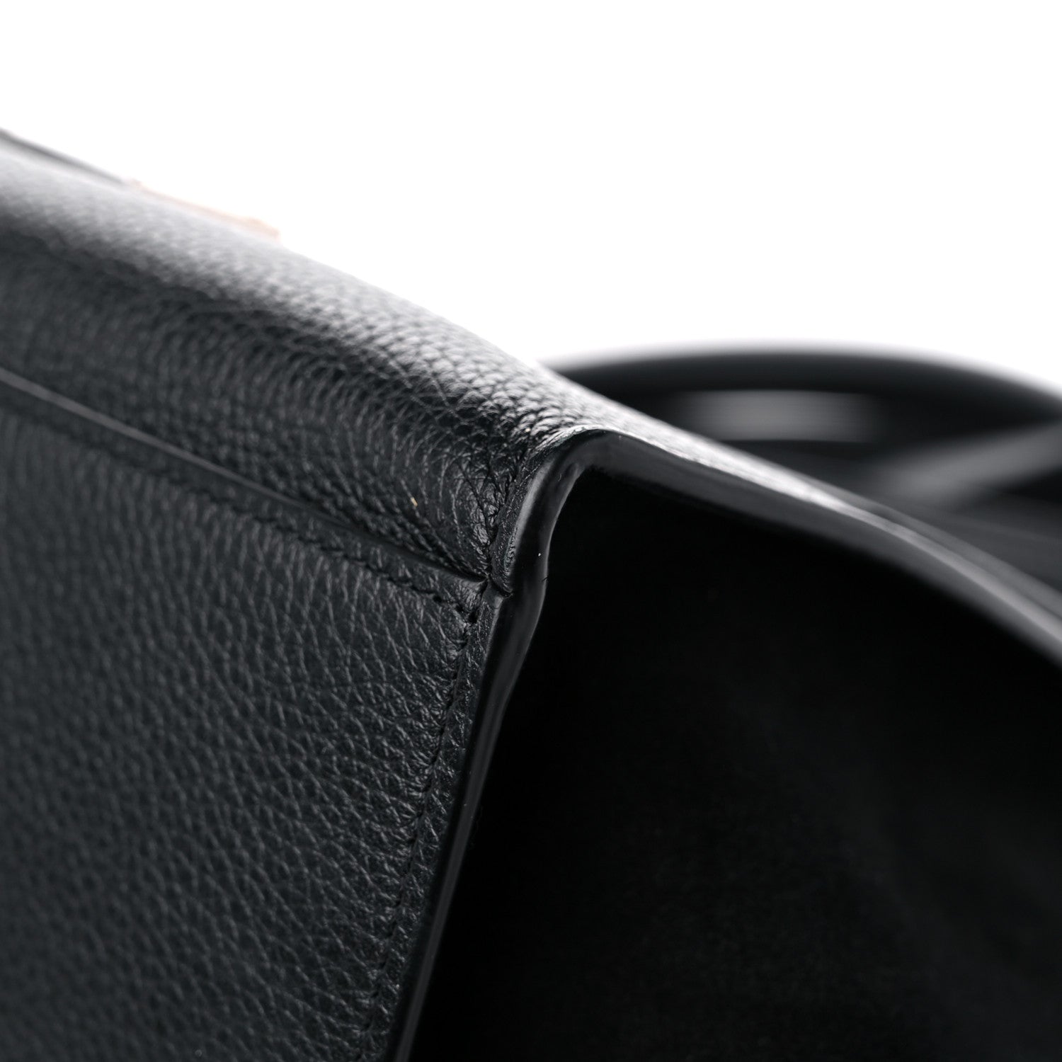 Celine Drummed Calfskin Suede Small Trapeze Black 7 of 15