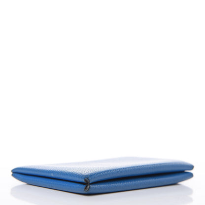 Hermes Chevre Mysore Calvi Card Case Bleu Hydra 4 of 13