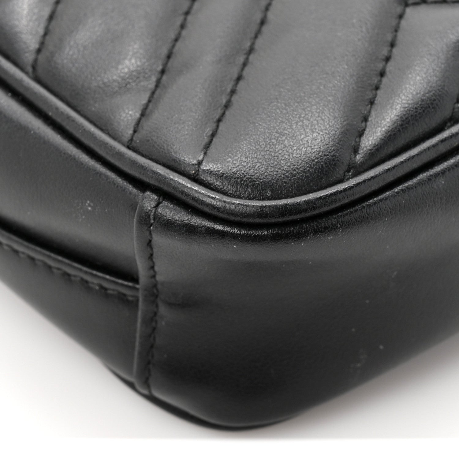 Gucci Calfskin Matelasse Mini GG Marmont Crossbody Bag Black 16 of 16