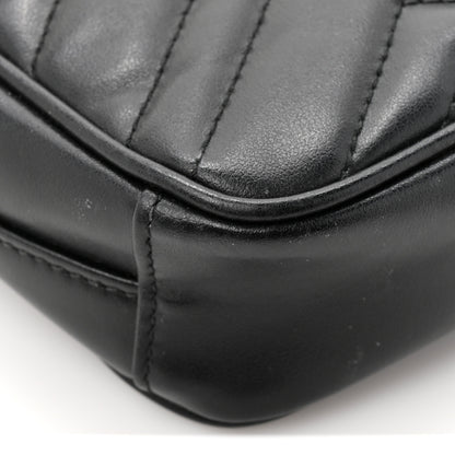 Gucci Calfskin Matelasse Mini GG Marmont Crossbody Bag Black 16 of 16