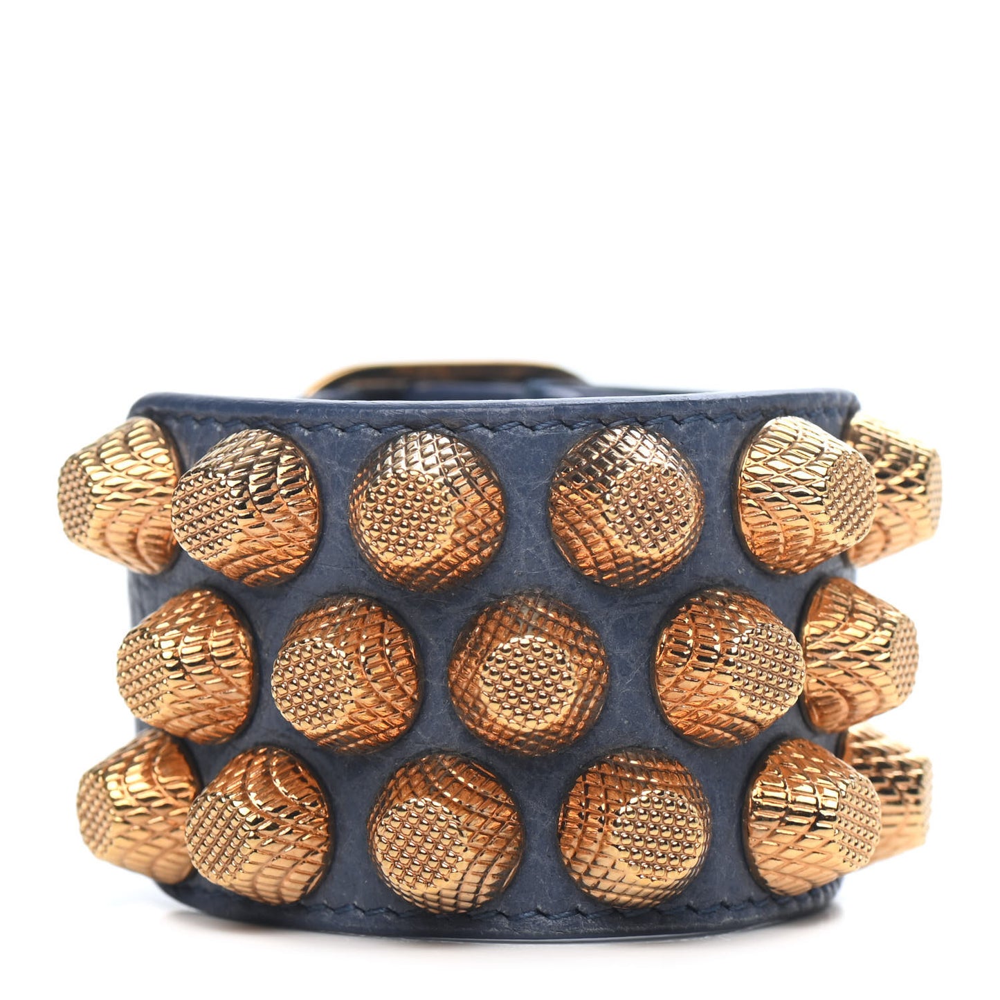 Agneau Arena Three Row Giant Gold Bracelet Bleu Persan