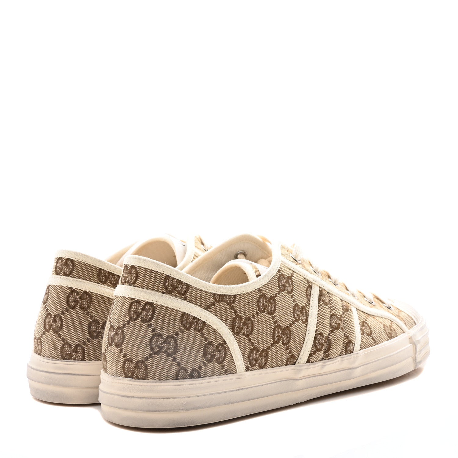 Gucci GG Monogram Mens Julio Low Top Sneakers 10.5 Beige Ebony Mystic White 5 of 9