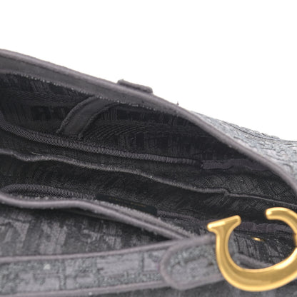 Christian Dior Oblique Denim Saddle Bag Grey 5 of 9