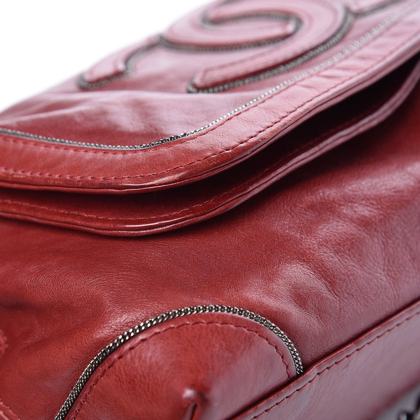 Lambskin CC Chain Shoulder Bag Red