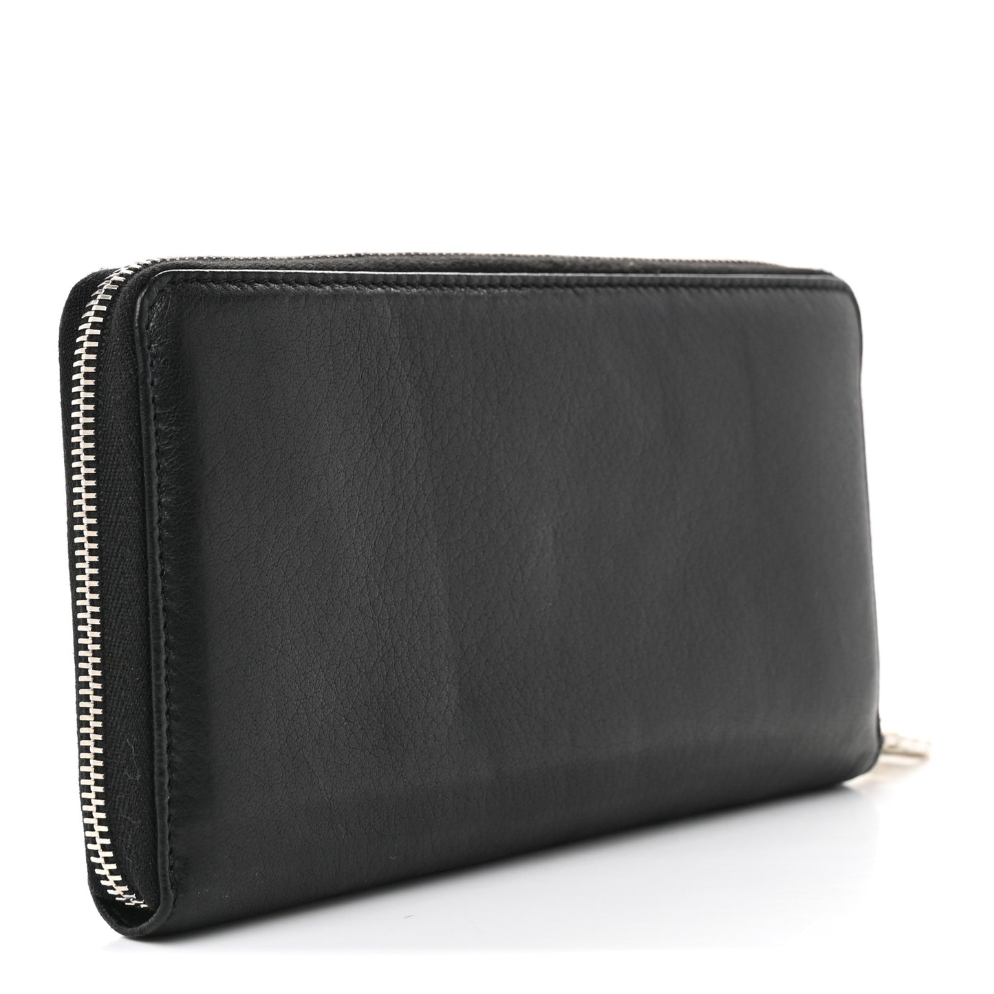 Pebbled Calfskin Soho Zip Around Wallet Black