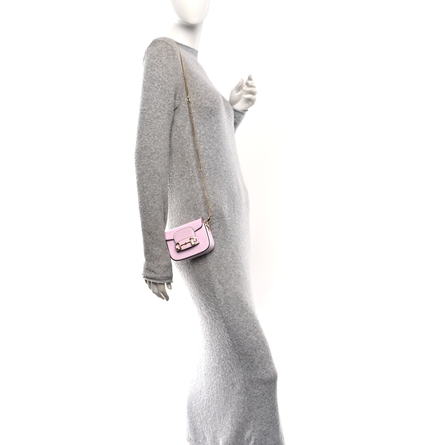 Gucci Calfskin Horsebit 1955 Super Mini Crossbody Bag Light Pink 2 of 11