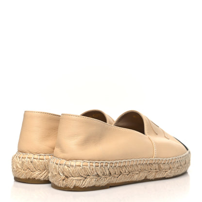 Chanel Lambskin CC Espadrilles 37 Beige Black 4 of 9