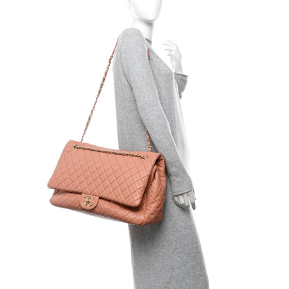 Chanel Calfskin Quilted XXL Travel Flap Bag Pink 2 of 11