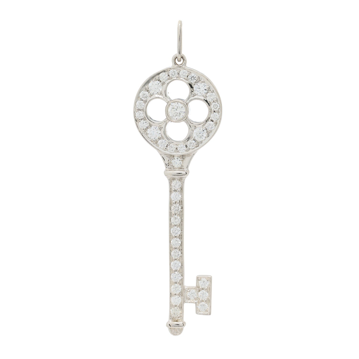 Tiffany Platinum Diamond Quatrefoil Key Pendant 1 of 3