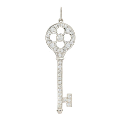Tiffany Platinum Diamond Quatrefoil Key Pendant 1 of 3