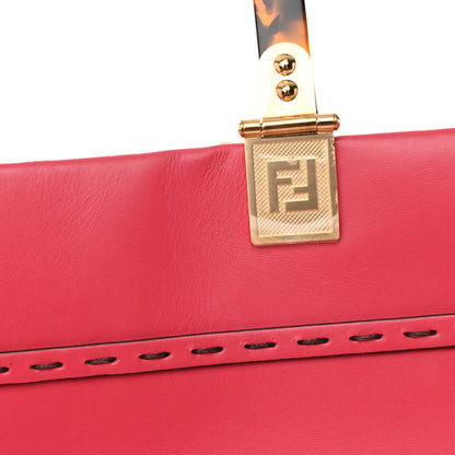 Fendi Vitello King Plexiglass Logo Embossed Medium Fendi Sunshine Shopper Tote Lampone 23 of 26