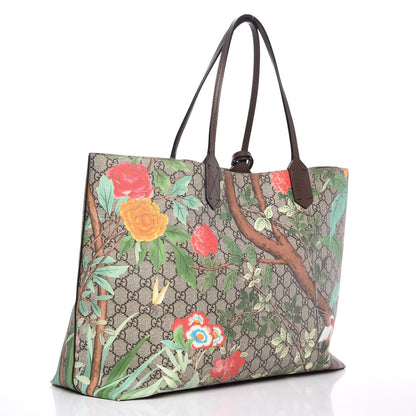 Gucci GG Supreme Monogram Tian Large Shopping Tote Beige Multicolor New Acero 3 of 12
