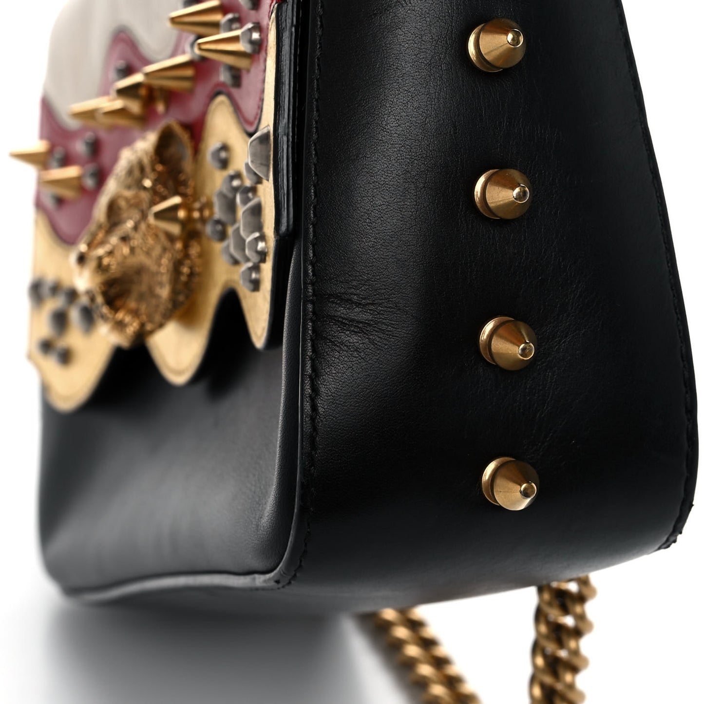 Nappa Studded Tiger Broadway Chain Shoulder Bag Multicolor