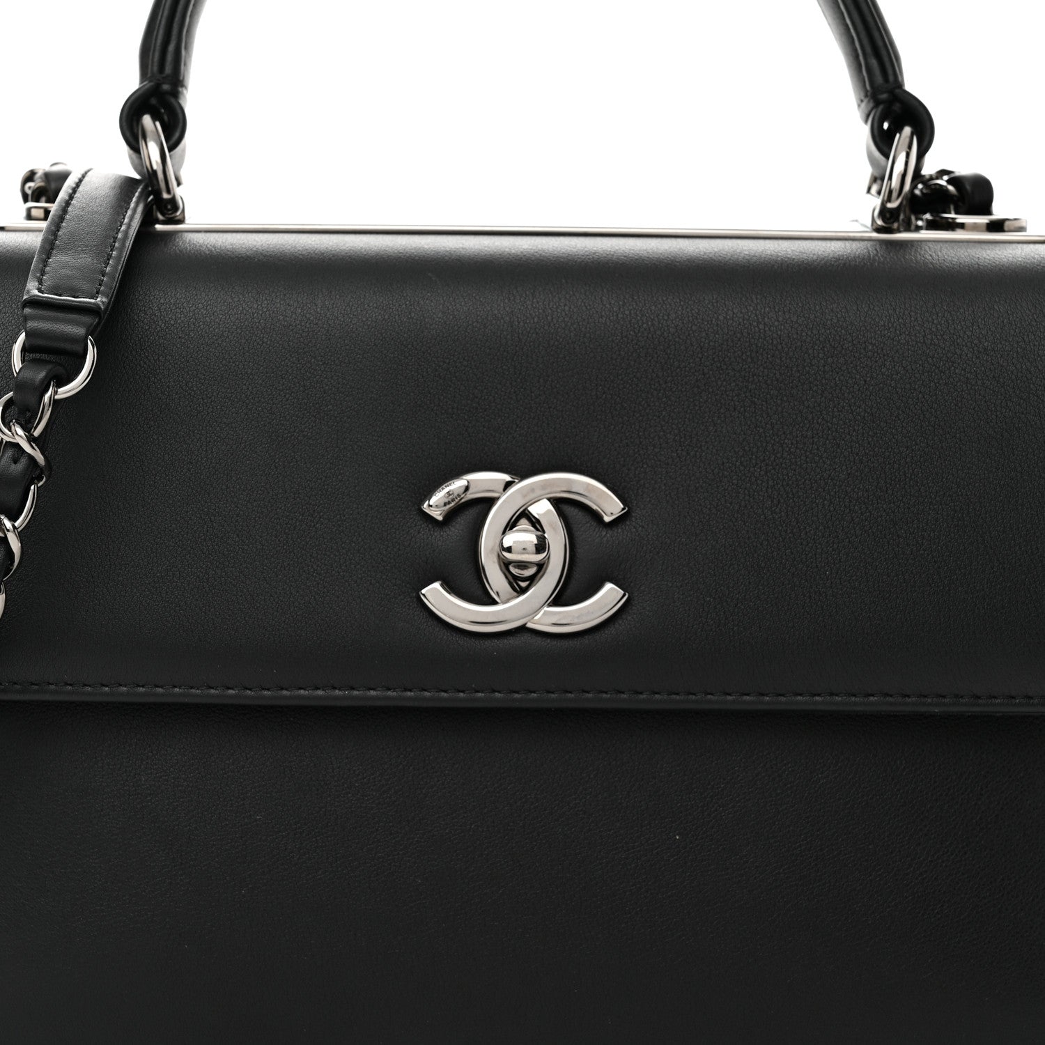 Chanel Calfskin Small Trendy CC Dual Handle Flap Bag Black 8 of 11