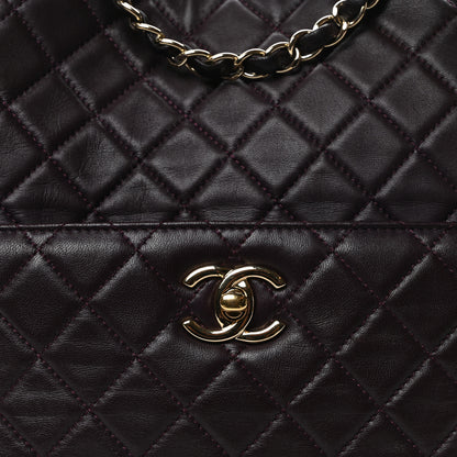 Chanel Lambskin Quilted Large Drawstring Shoulder Bag Dark Purple 8 of 10
