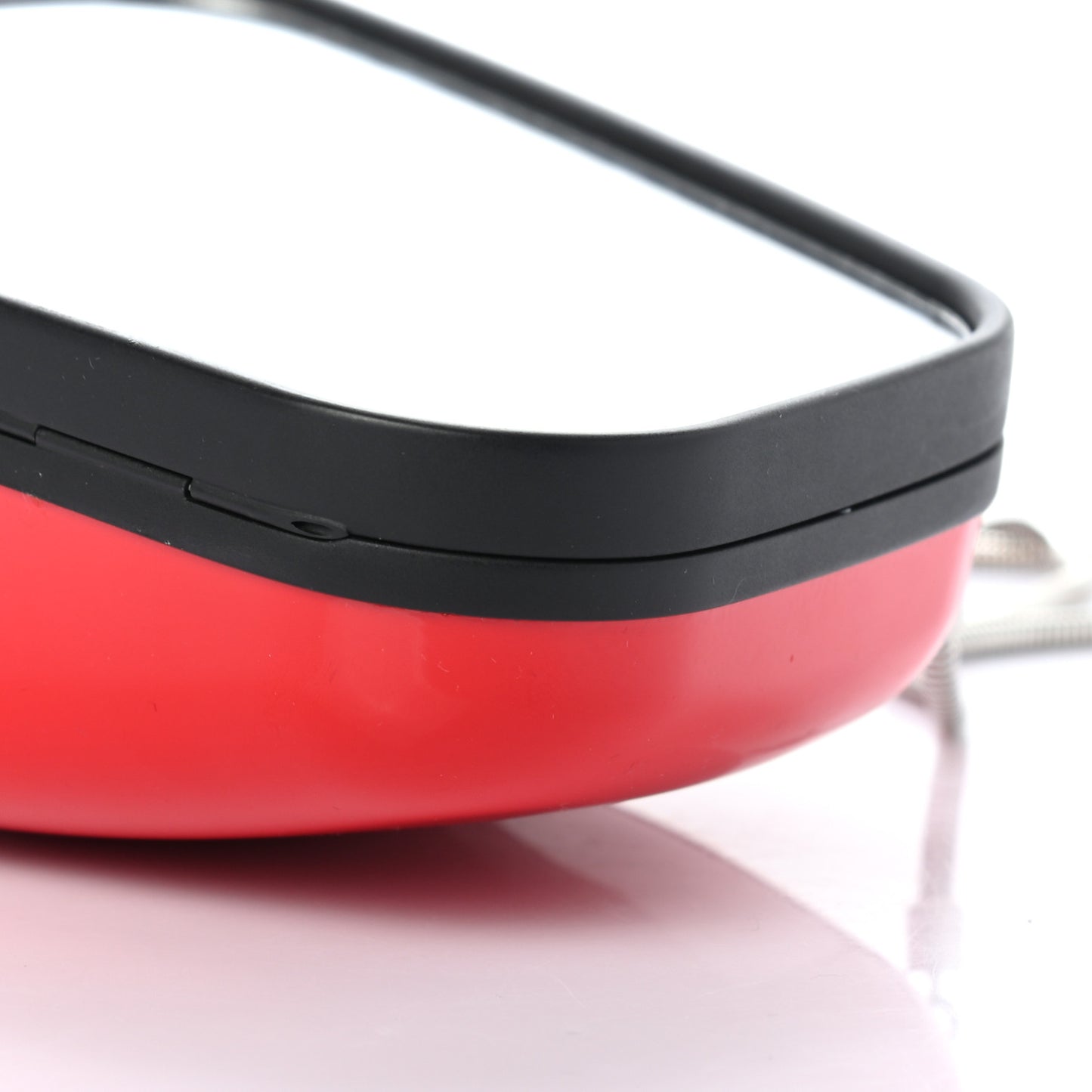 Metal Rear-View Mirror Case Red Hardware
