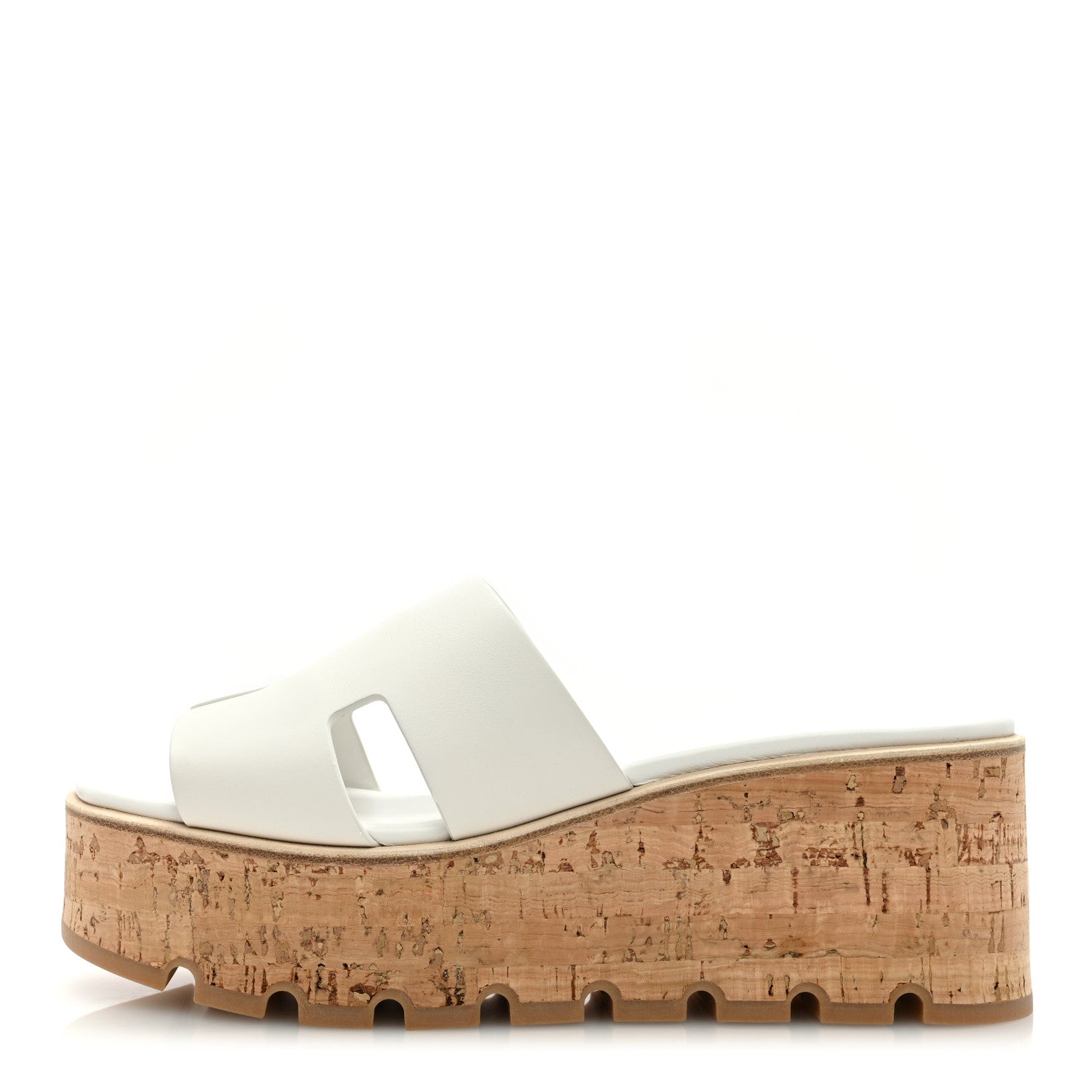 Hermes Calfskin Cork Eze 30 Sandals 40 White 1 of 8