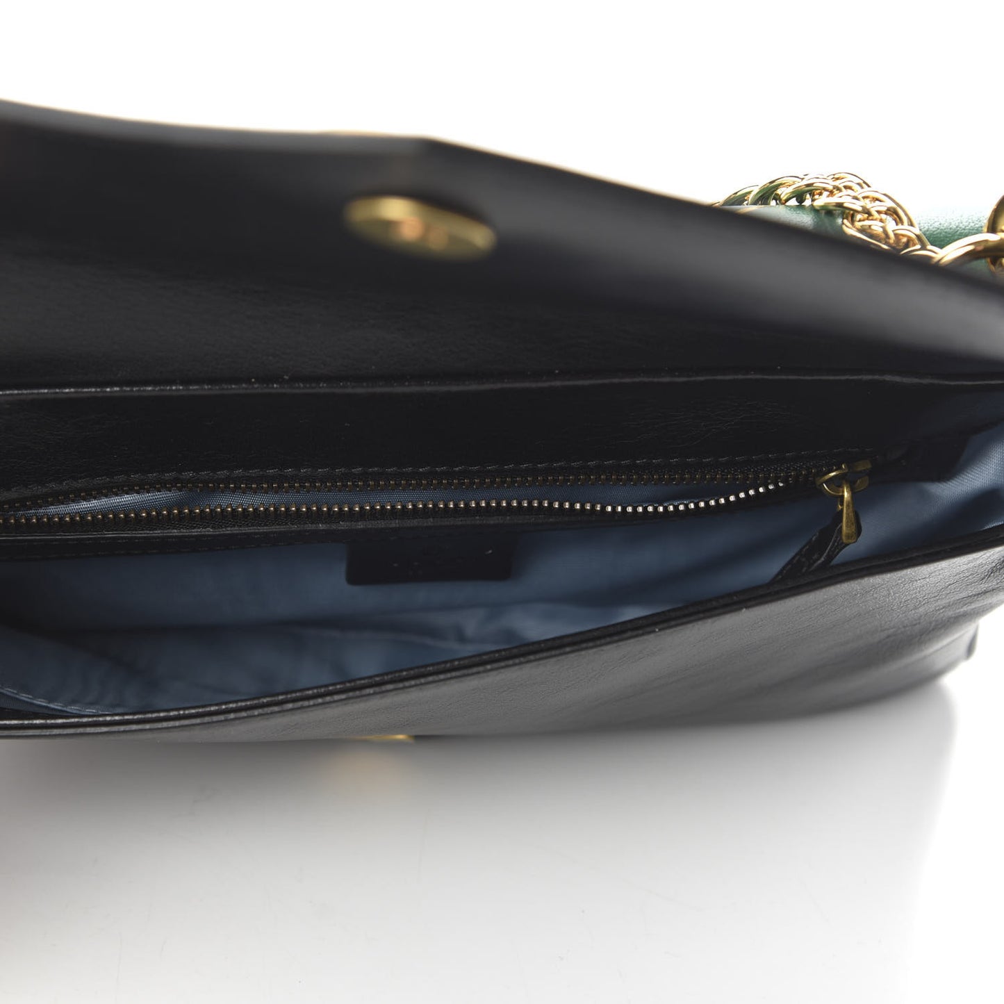 Calfskin Diagonal GG Medium Thiara Double Envelope Shoulder Bag Emerald Green Black