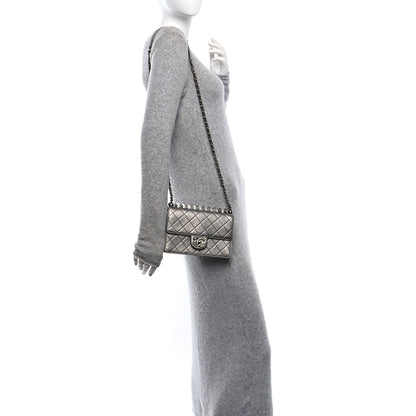 Chanel Metallic Goatskin Quilted Small Chic Pearls Flap Silver 2 of 11