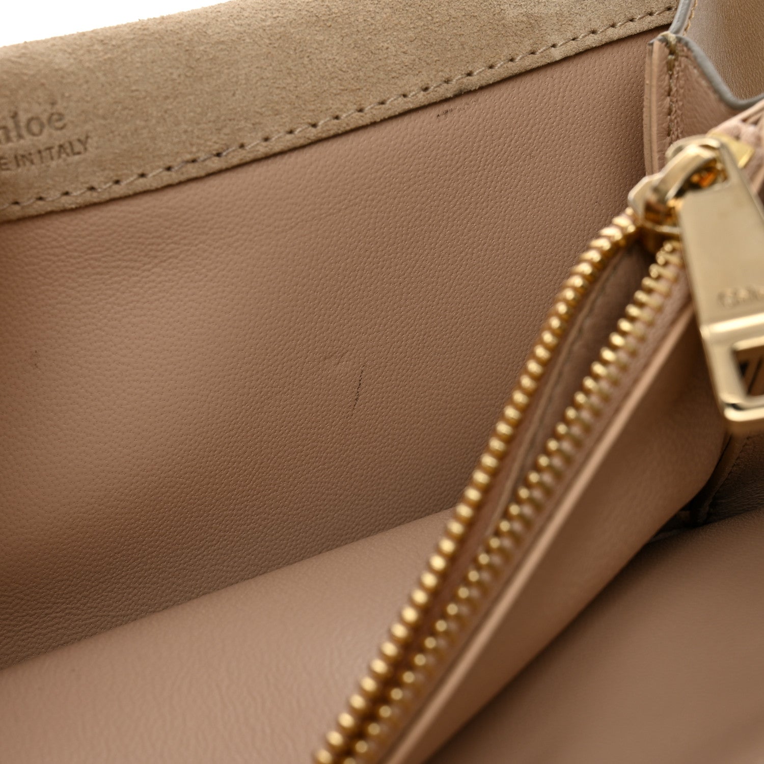 Chloe Calfskin Suede Gabrielle Clutch Cream Chestnut 16 of 17