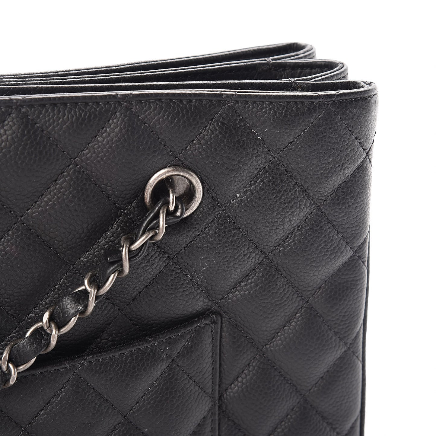 Caviar Quilted Urban Companion Shopping Tote Black