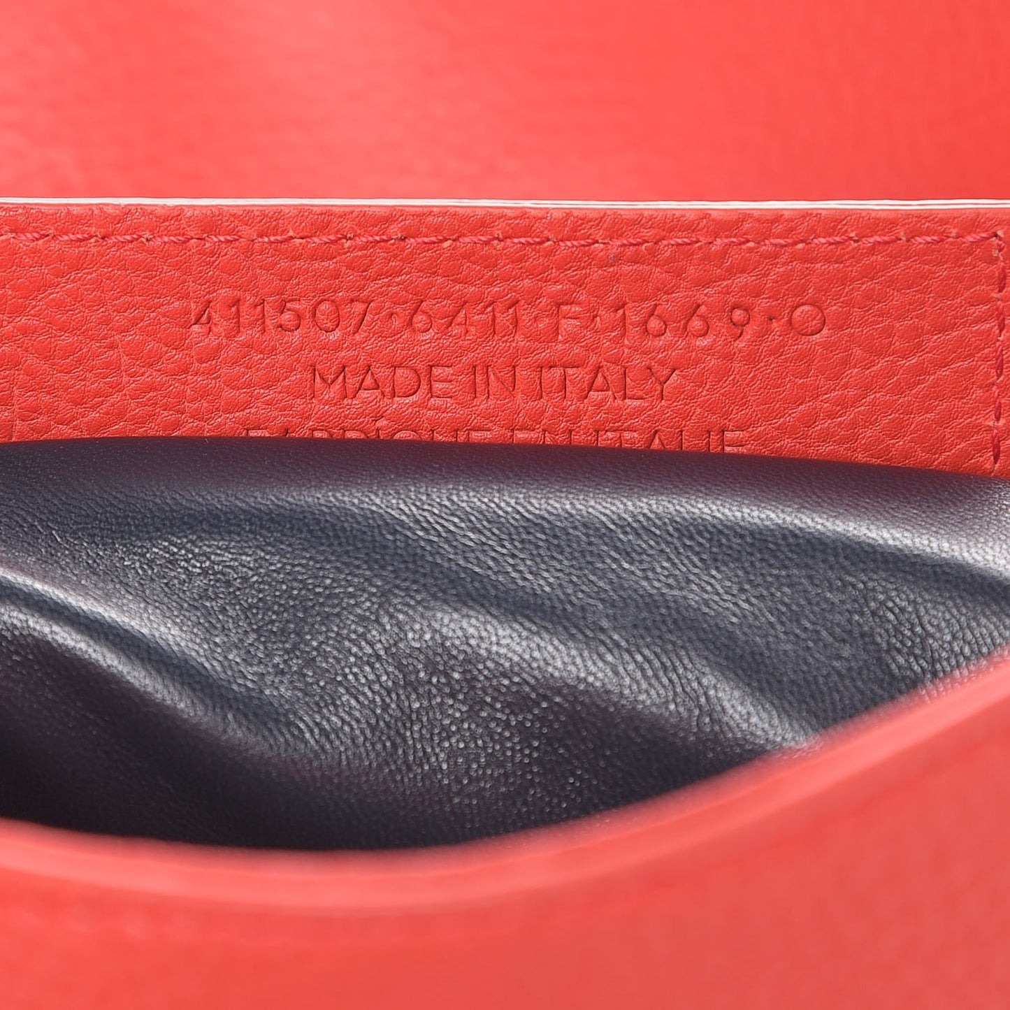 Grained Calfskin Tube Pochette Rouge Coquelicot