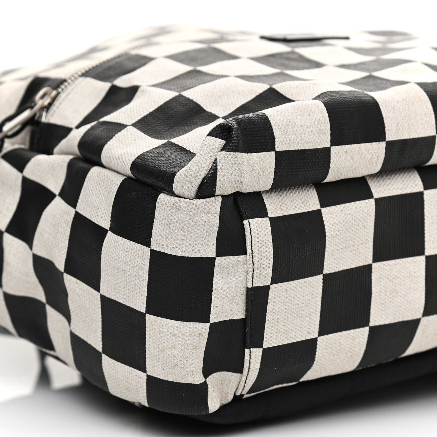 Calfskin Checked Print Nuxx Backpack Black White