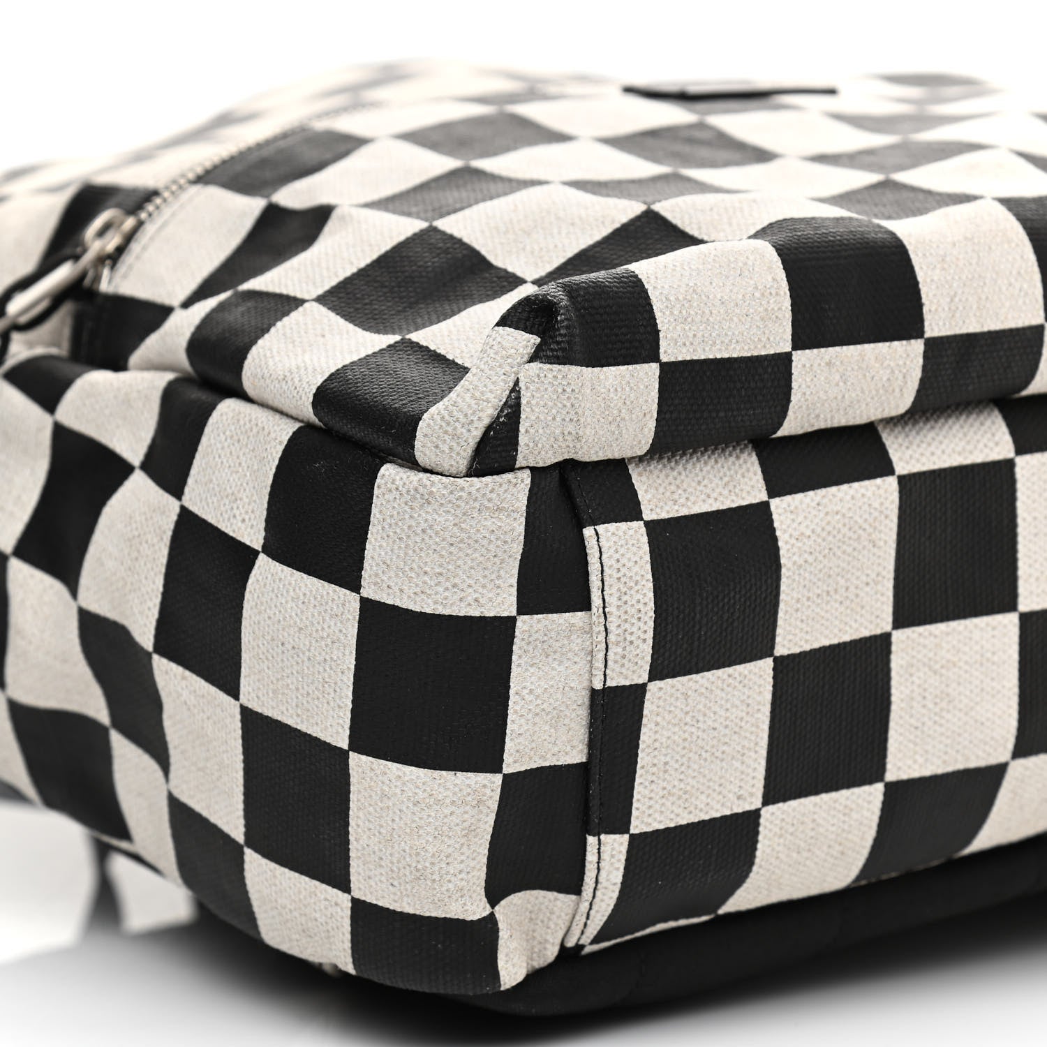 Saint Laurent Calfskin Checked Print Nuxx Backpack Black White 9 of 12