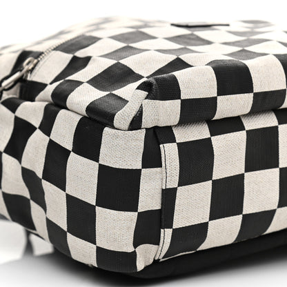 Saint Laurent Calfskin Checked Print Nuxx Backpack Black White 9 of 12