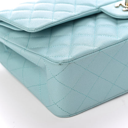 Chanel Caviar Quilted Medium Double Flap Light Blue 8 of 14