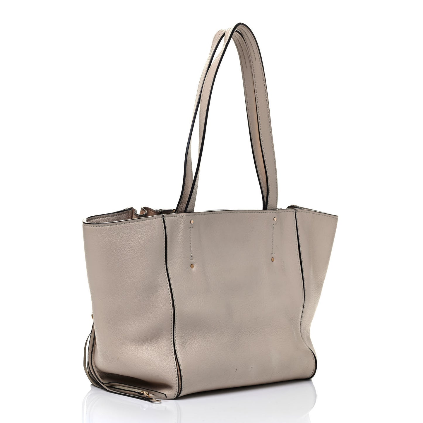 Smooth Calfskin Small Milo Shopping Tote Motty Grey