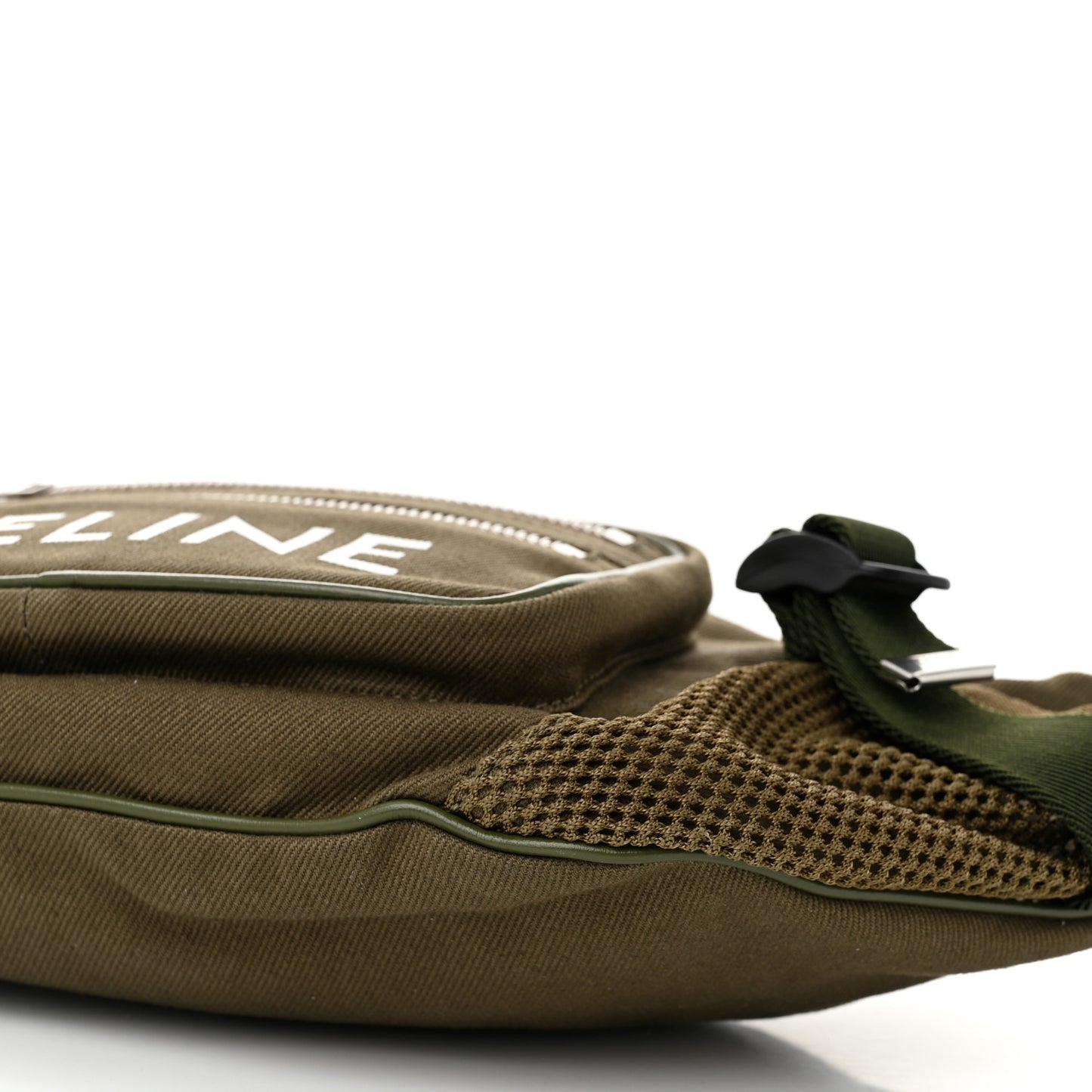 Cotton Gabardine Logo Print Trekking Belt Bag Khaki