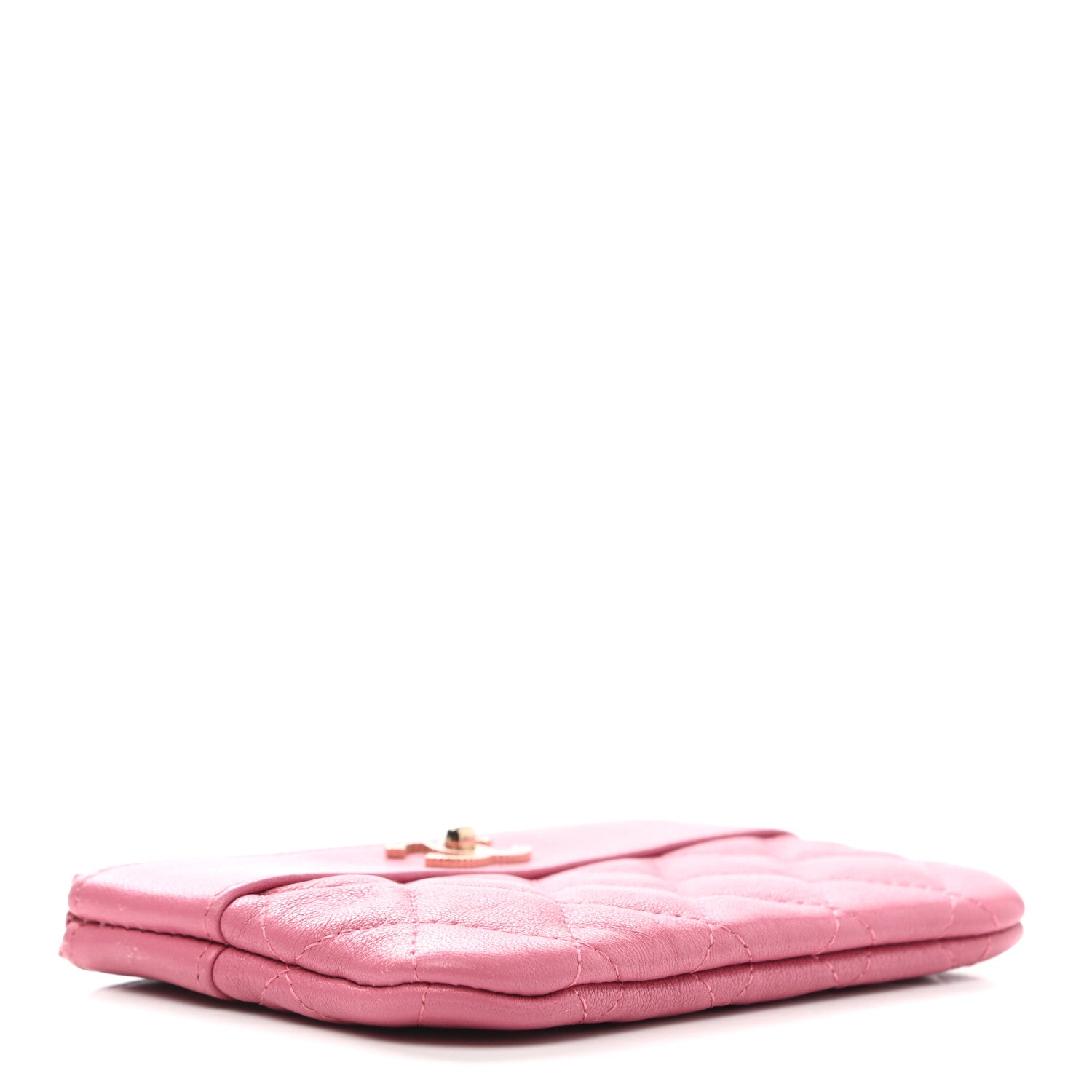 Chanel Sheepskin Quilted Small Vintage Mademoiselle Cosmetic Case Dark Pink 4 of 8