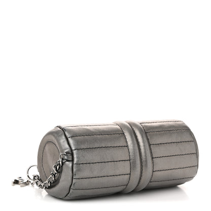 Chanel Metallic Lambskin Horizontal Quilt Pochette Dark Grey 4 of 12