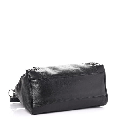 Balenciaga Chevre Silver Metallic Edge Hardware Velo Black 5 of 8