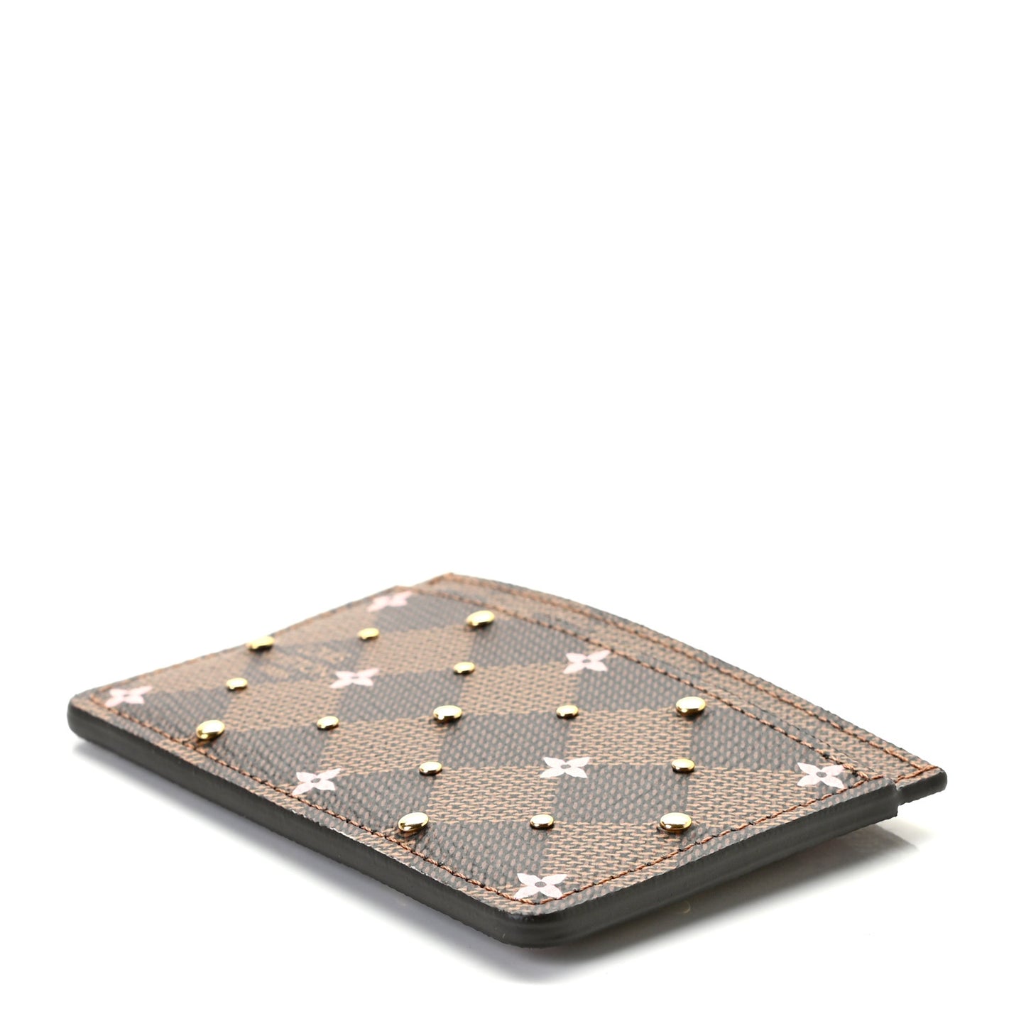 Damier Ebene Studded Card Holder