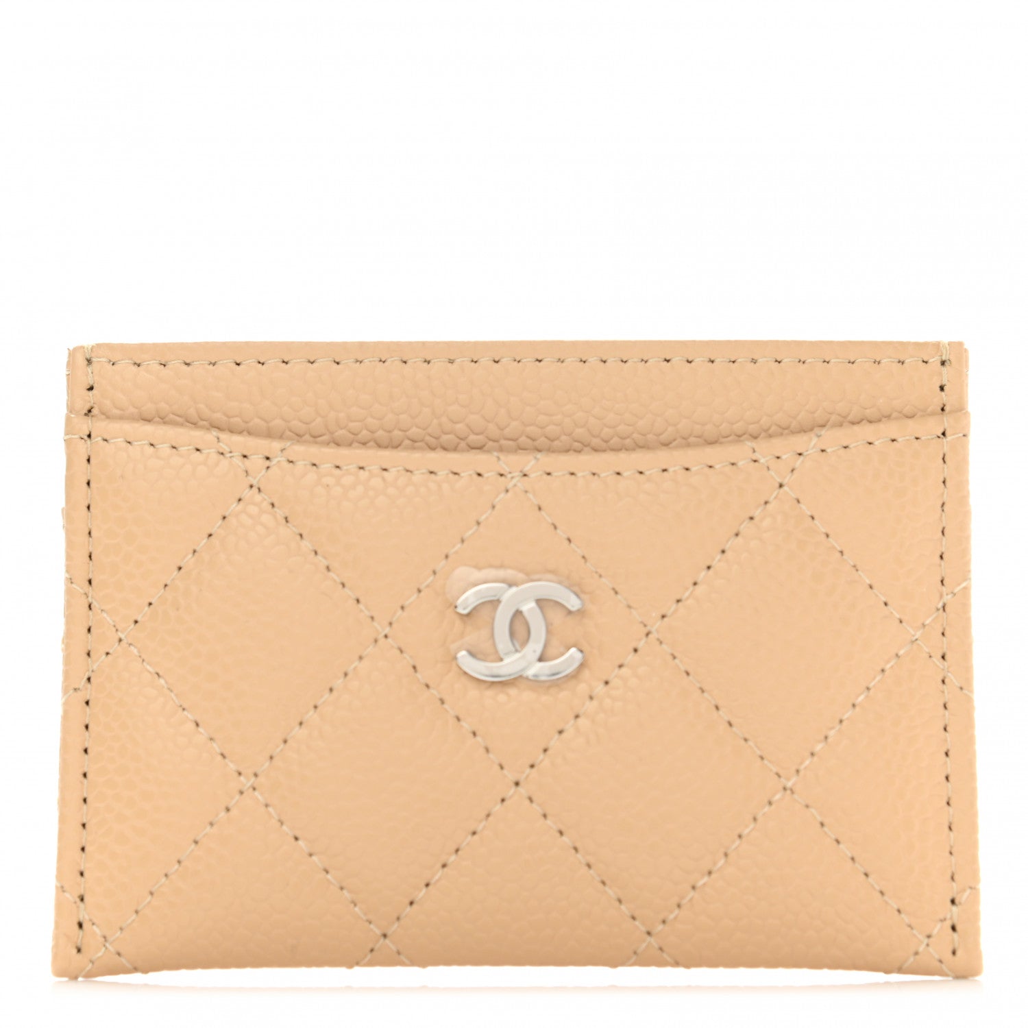Chanel Caviar Quilted Card Holder Beige 1 of 8