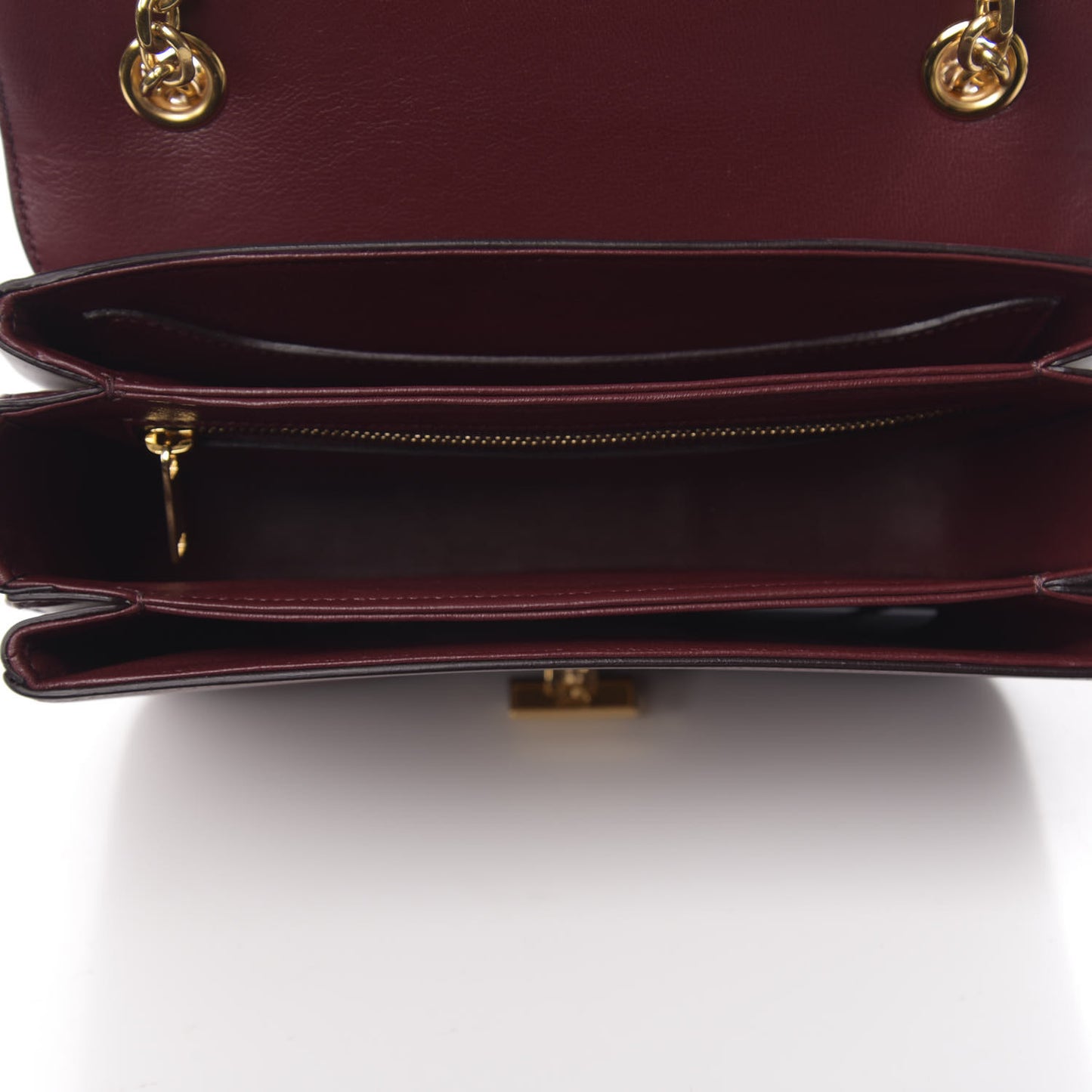 Shiny Calfskin Medium C Bag Light Burgundy