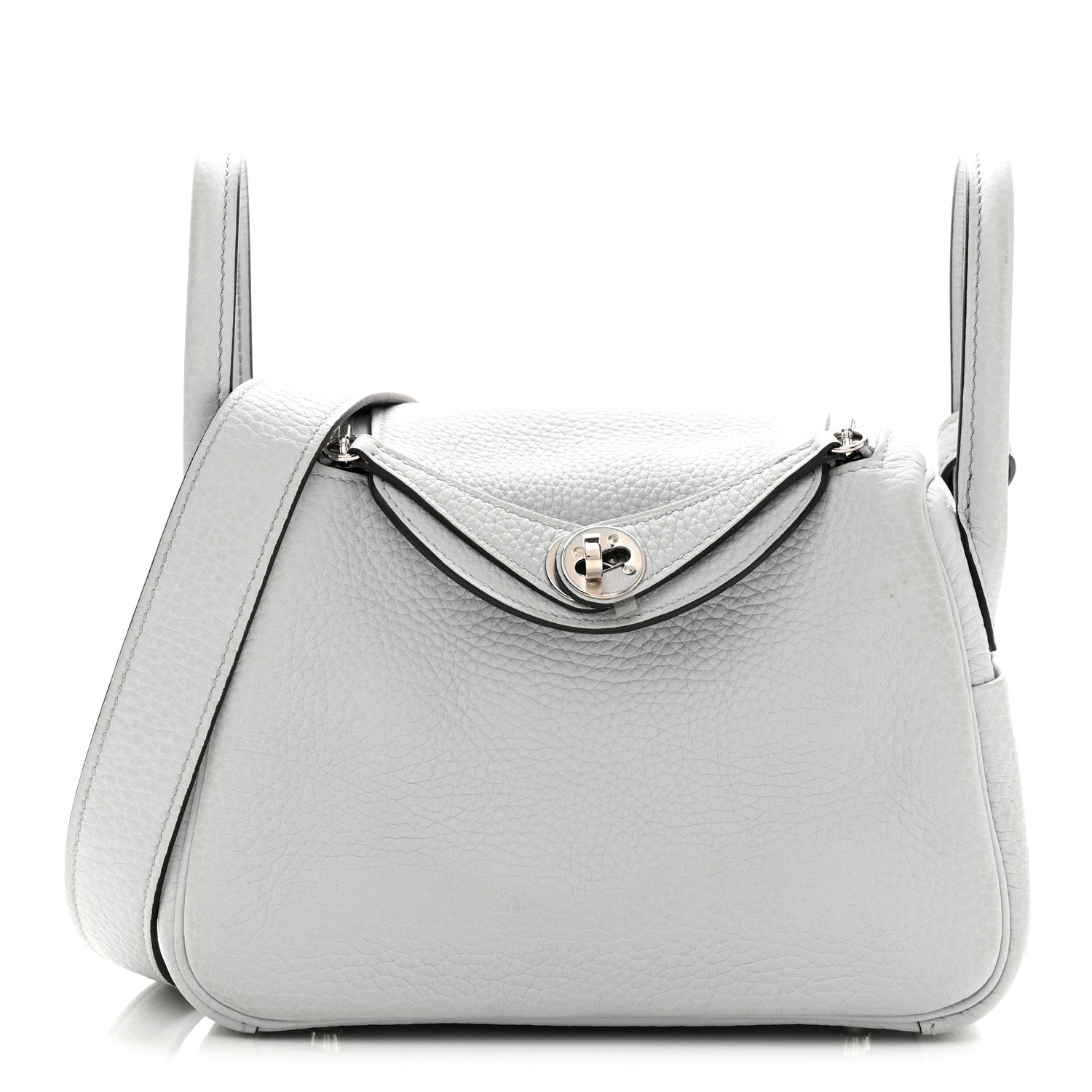 Hermes Taurillon Clemence Mini Lindy 20 Bleu Pale 1 of 11