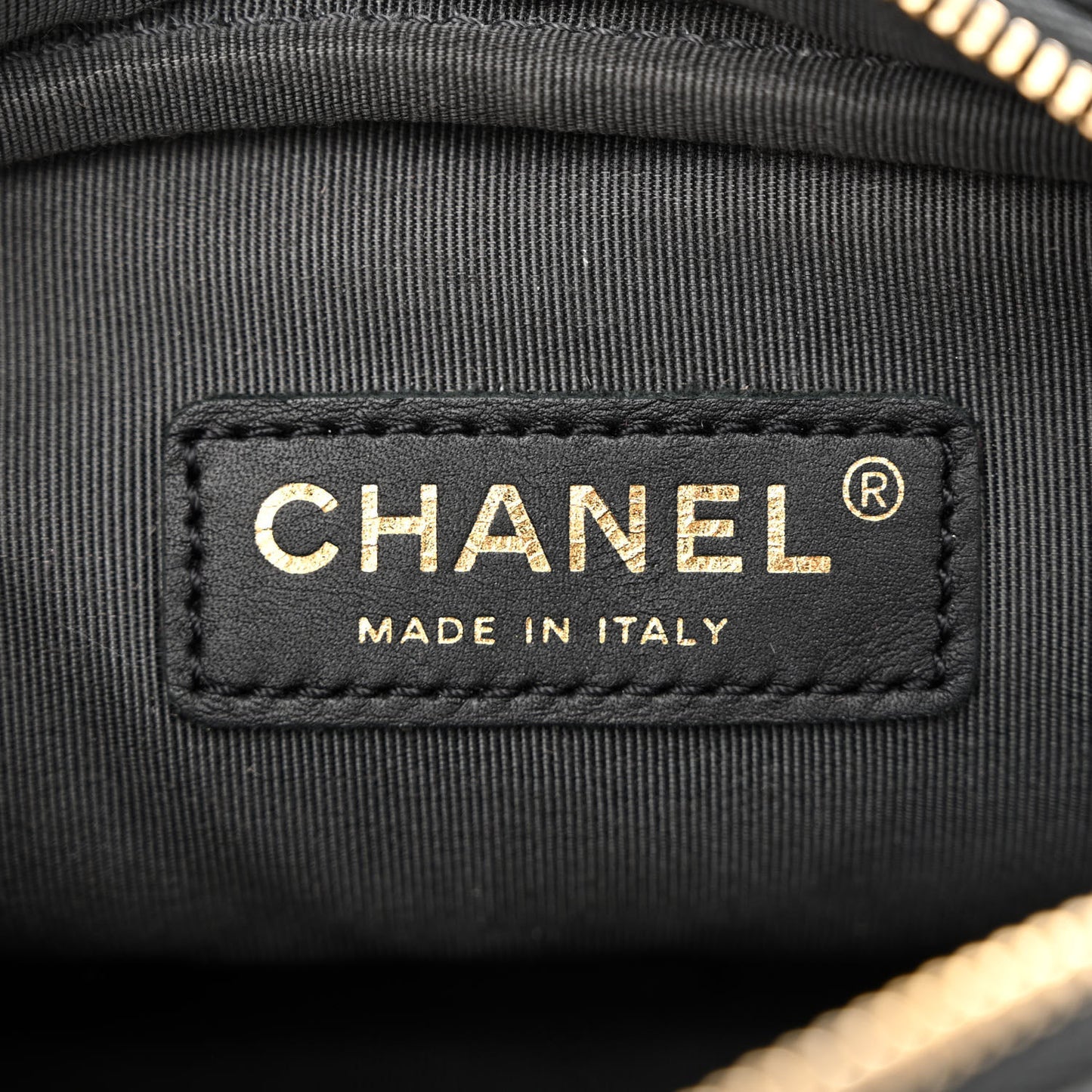 Iridescent Caviar Quilted Mini Coco Tassel Camera Case Black