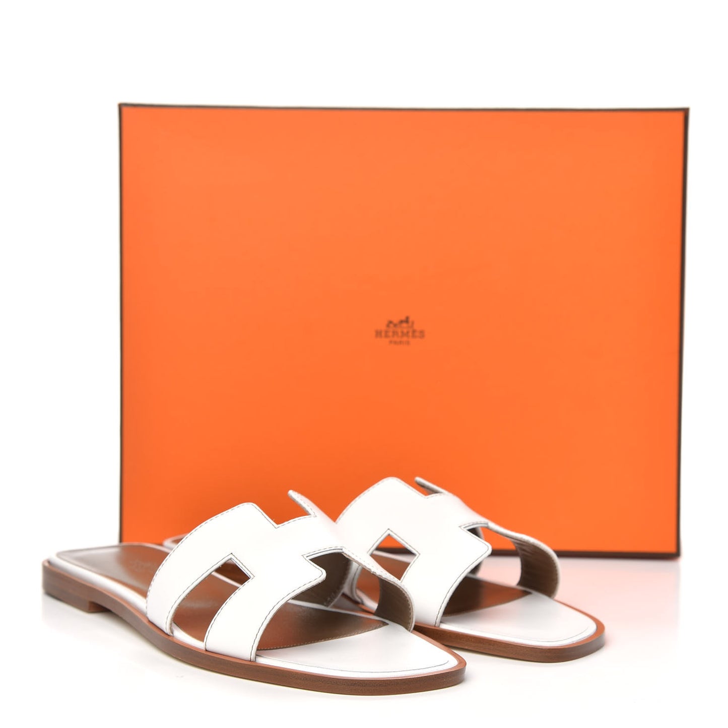 Box Calfskin Oran Sandals 39 White