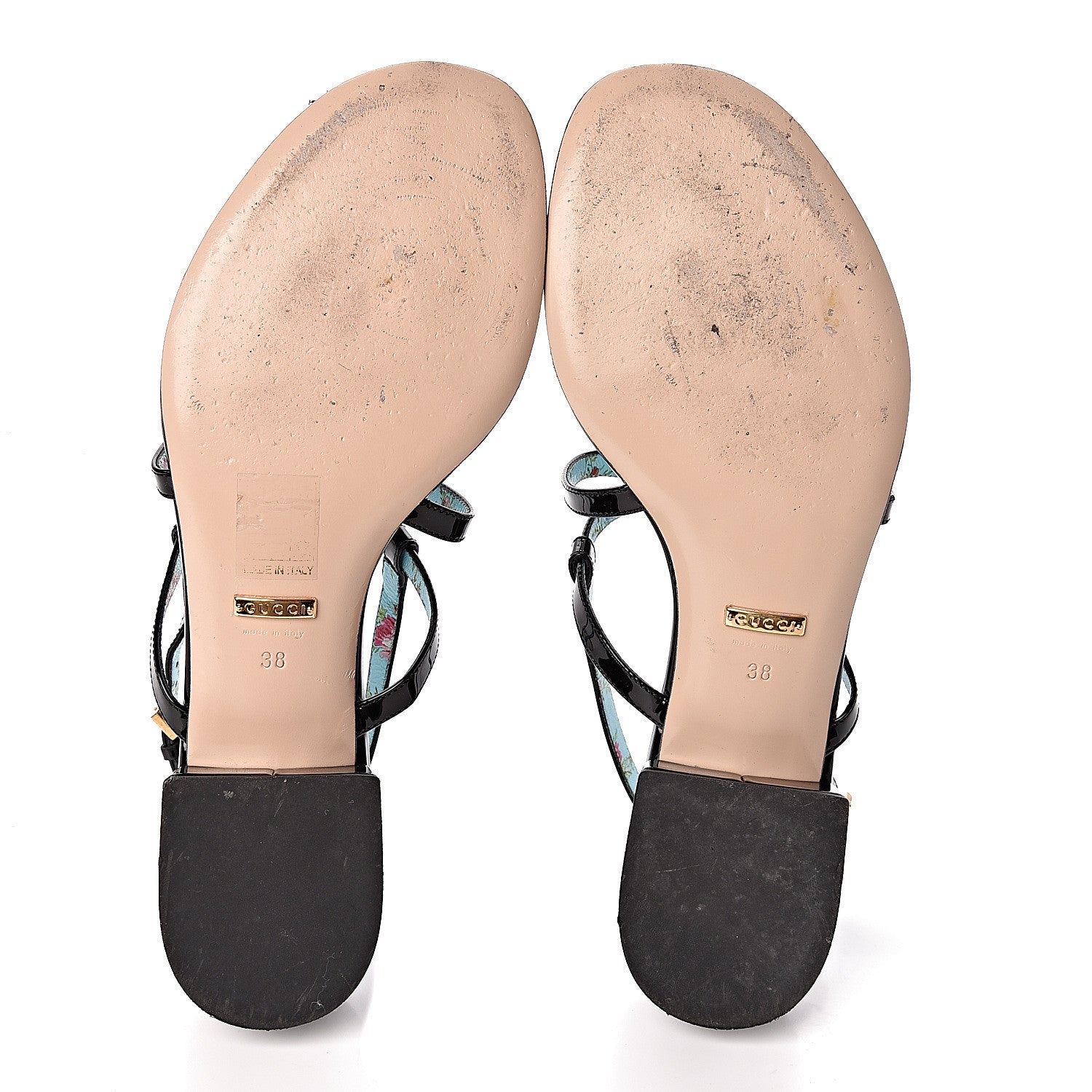 Gucci Patent Bee Thong Sandal 38 Black 10 of 12