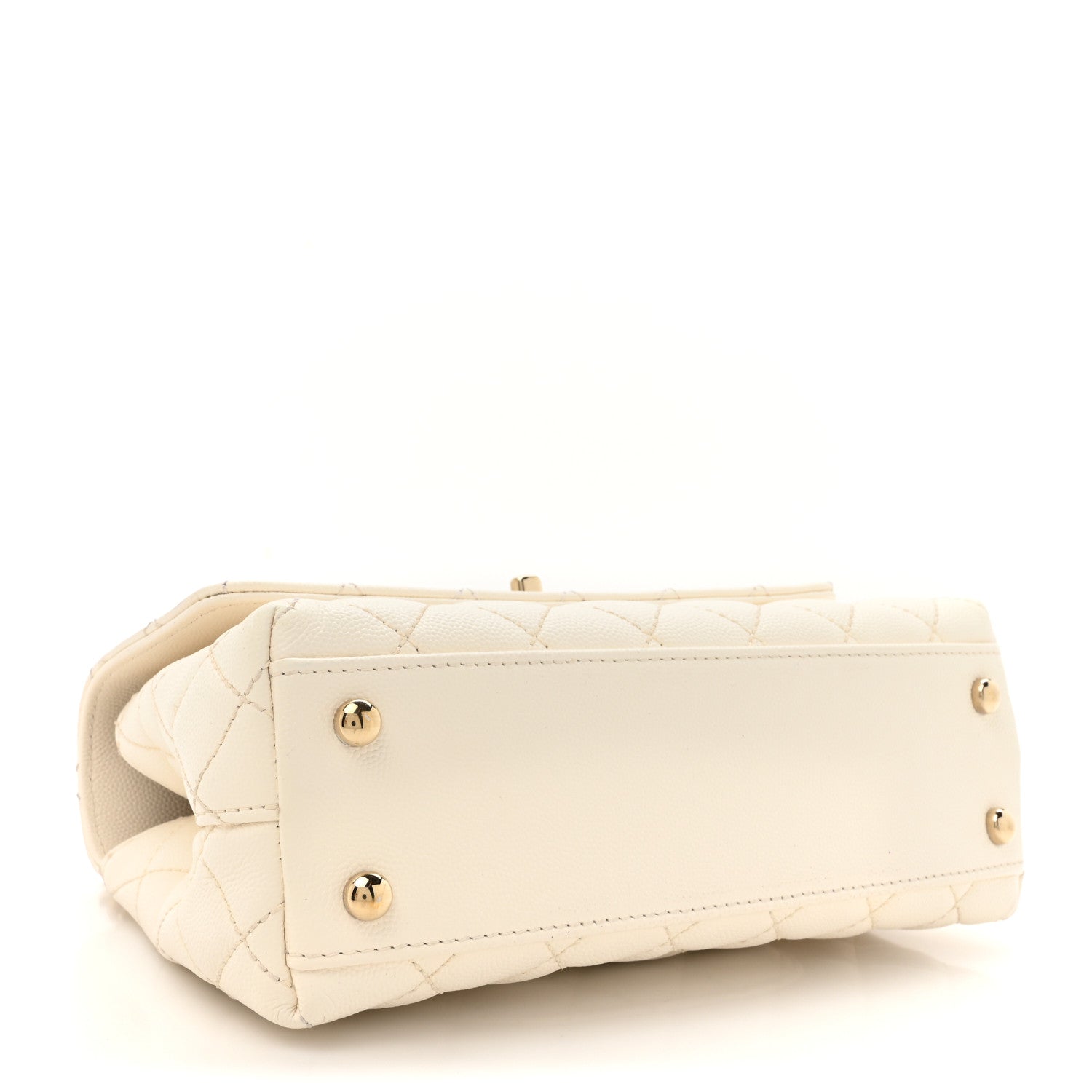 Chanel Caviar Quilted Mini Coco Handle Flap White 4 of 11
