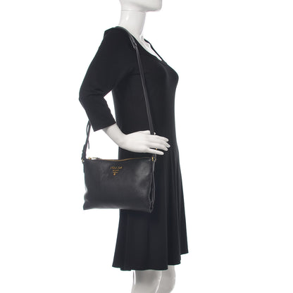 Prada Vitello Daino Crossbody Bag Black 2 of 9