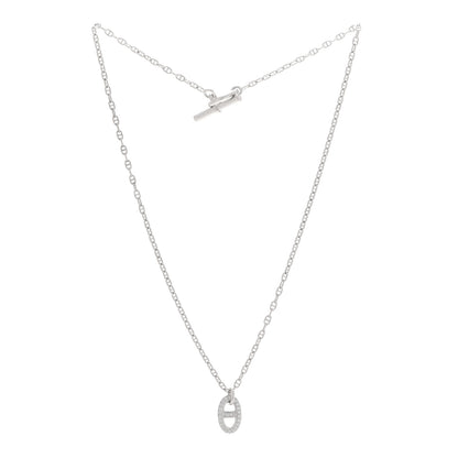 Hermes 18K White Gold Diamond New Farandole Pendant Necklace 3 of 7